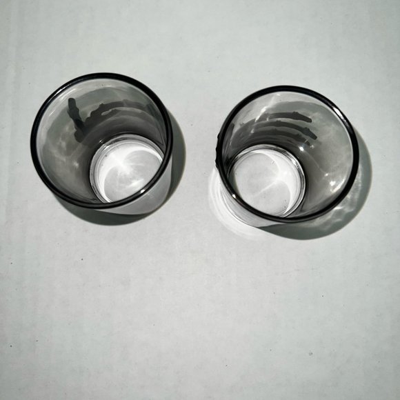 Skeleton Shot Glass Smoked Ombre Set of 2 New - Picture 3 of 4